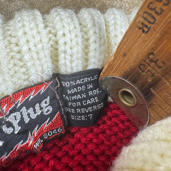 Vintage Spark Plug “The Kid” Red White Striped Knit Collared Sweater Size 7 - Picture 6 of 10